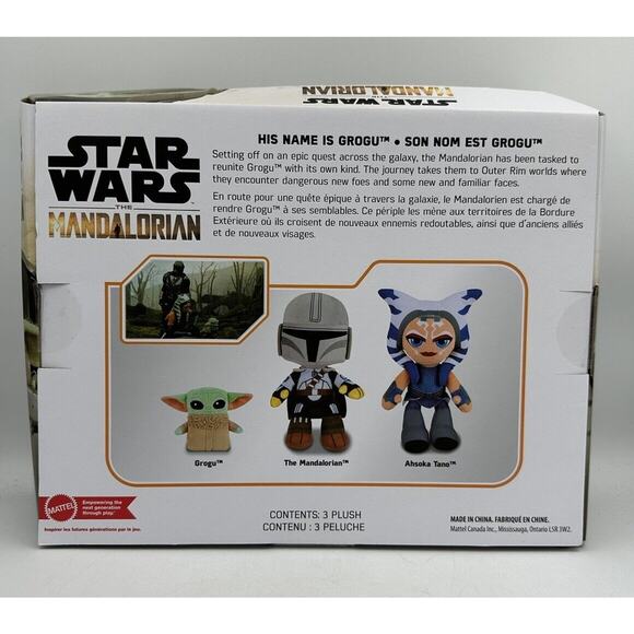 Mattel Star Wars Mandalorian 8” Plush Grogu & Ahsoka Tano 3pk New - Picture 2 of 2